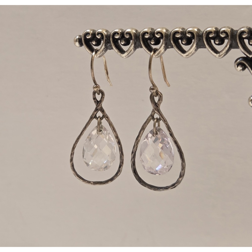 Retired Silpada "Harbor Lights" Sterling Silver Teardrop Earrings Vintage